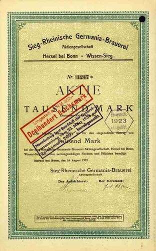 Sieg germania brauerei 1922 - germania,