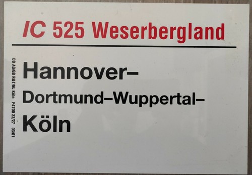 Zuglaufschild intercity 525 - ic,