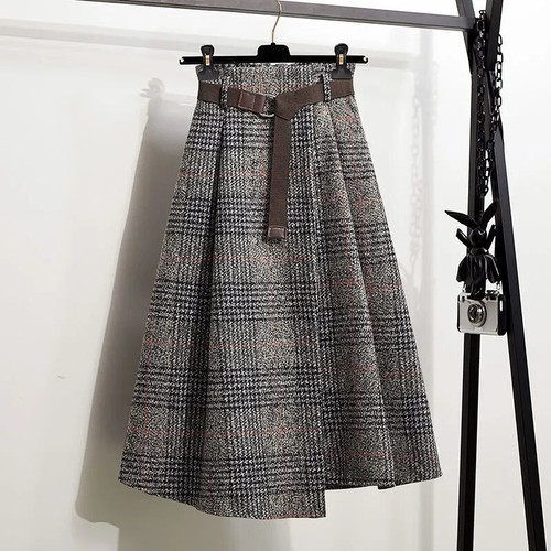 Damen tartan midi linien - damen,