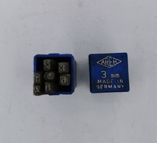 AREH Schlagstempel Set Satz 3 mm Schlagzahlen Stahl Eisen Zahlen