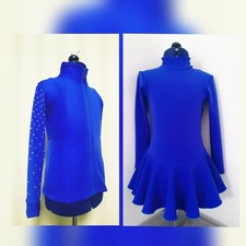 Eiskunstlaufen Jacke+Kleid, Trainingsset, Sport, Warm Gr.122-128, Royalblau 