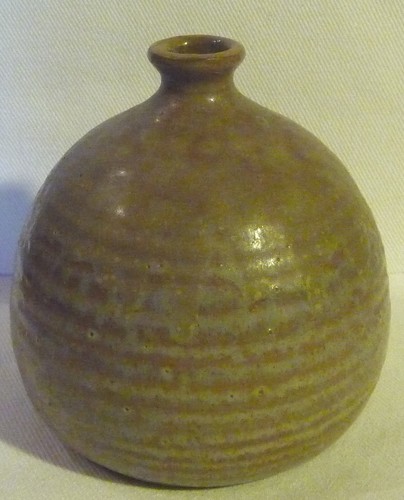 Vase kugelige beige tonvase - beige,