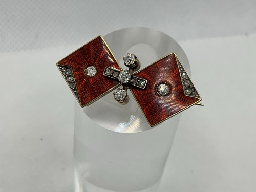 Art deco brosche gold - 750, mit