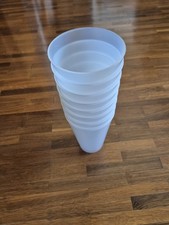 8x Becher Cup Mehrwegbecher transparent PP Eichstriche bei 0.3 l u.  0.4 l