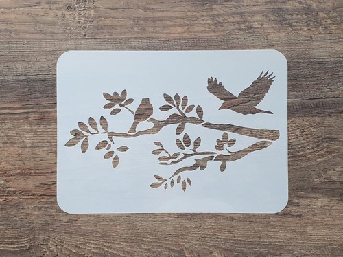 Schablonen vogel auf zweig - vogel,