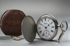 [Near MINT] Longines L7.012.4 Silver White Roman Dial Handaufzug Taschenuhr