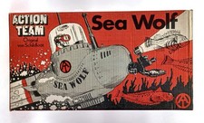 Vintage 1975 Action Team Sea Wolf U-Boot Submarine / Schildkröt, unbespielt, Ovp
