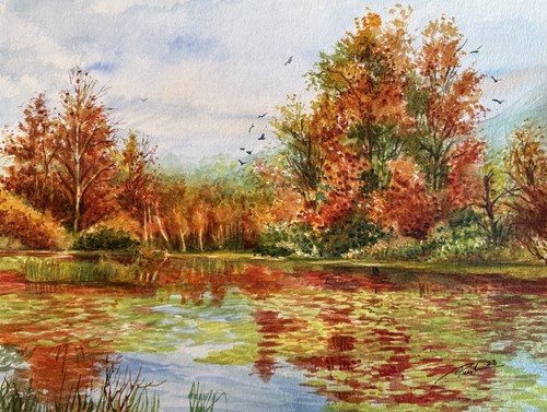 Aquarellbild original 40x30 - aquarellbild,