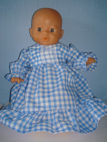 Handmade gingham blau - blau, spitze