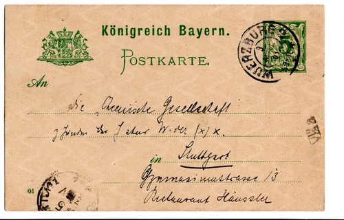 Postkarte königreich bayern - königreich,