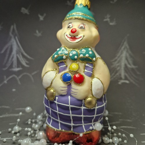 Glas clown handbemalt - glas,