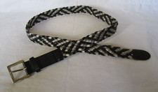 Toller C&A Damen Gürtel Flechtgürtel schwarz-silber bis 95 cm Umfang, 3 cm breit