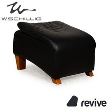 Willi Schillig Leder Hocker Schwarz