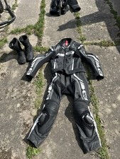 Herren Kombi Motorradbekleidung Biker Anzug Zweiteiler Motorradkombi Schwarz