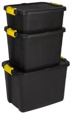 3 x Aufbewahrungsbox Box Kunststoffbox Lagerbox Material Kiste Deckel 3 Größen