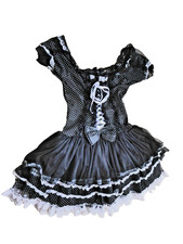 Queen of Darkness Polka dot Kleid Gothic im Lolita Stil schwarz/weiß  34/36 XS/S