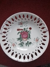 August Warnecke ostfriesische Teerose Durchbruchschale handgemalt 18 cm 