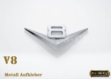 3D V8  Metall Aufkleber Auto