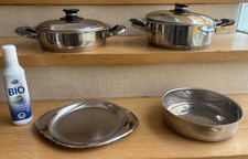 AMC 2 Töpfe 2,6 + 3,3 Liter, 24cm 2 Deckel,2 Visiotherm, Servierschale, Reiniger