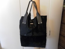 Shopper Tragetasche Puligati schwarz Kuhfell L:30cm H:40cm