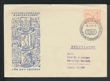 Sport Fahrrad DDR Brief selt SST Berlin Internationale Friedensfahrt Karlsruhe