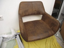 2 bequeme braune Stühle Wohnzimmerstühle schw. Untergestell Esszimmer Sessel NEU