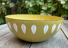 Vintage Mid Century CatherineHolm Emaille Lotus Schale Butterscotch skandinavisch