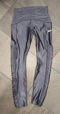 Nike Shiny Speed Leggings Tight 7/8 Twist S Running Silber Grey Running Sport