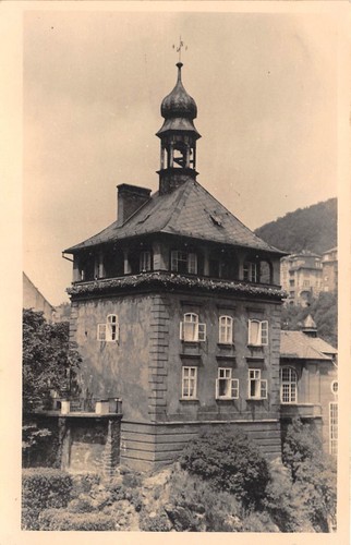 Foto schlossturm karlsbad - foto, ak