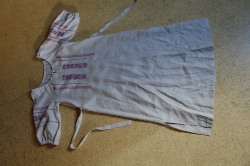 Kleid 100 leinen - kleid, stickerei