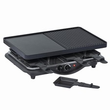 Steba RC 28 Guß-Raclette Raclettegrill Alu-Druckguss-Platte Schwarz/Chrom 1400 W