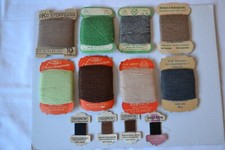 Konvolut 12 Kärtchen DDR Stopfgarn Stopfwolle + Dederon-Repassierfaden Deko