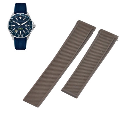 22mm brown rubber watch - watch, strap