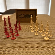 Antike Schach Figuren Bein