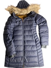 Rab Deep Cover Parka Damen Uk 10 blau Kunstfell Kapuze isoliert Wintermantel