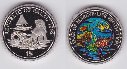 Dollar farbmünze palau - 1,