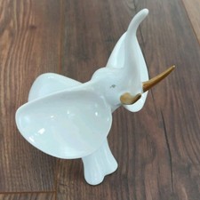 Hollóhaza HUNGARY 1831 Porzellan Elefant Dekoration Goldzahn Figur Handpainted