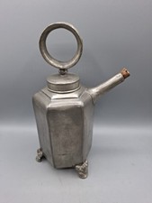 Antik Zinn Kanne Flasche Prismenkanne mit Schraubdeckel Jagtmotiv 1,4kg 27cm B08