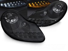 Scheinwerfer LED Tagfahrlicht Optik für Porsche Boxster 986 911 996 Black Matt