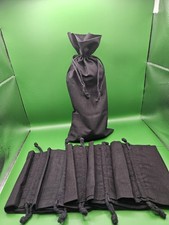 6 schwarze Leinenbeutel /