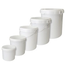 Eimer mit Deckel 1, 5, 10, 15, 20, 30 Liter Leereimer weiß lebensmittelecht