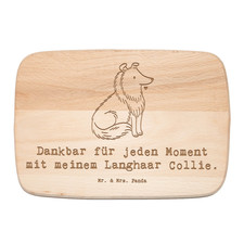 Holzbrett Langhaar Collie
