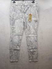 Recover Pants Damen Jeans  Paisley Print-Power-Power Stretch Grau Slim Fit Gr.38