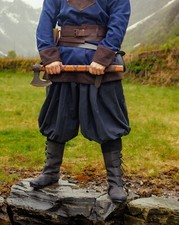 Wikinger Rushose Baumwolle Schwarz "Norman" Wikingerrushose Mittelalterhose