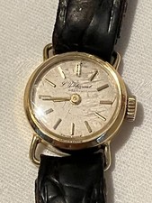 L. U. Chopard Damen Armband Uhr 750er Gold Lederarmband 60er vintage