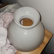 1 XL PETROLEUM LAMPEN schirm XL ~35cm  Opalglas Milchglas original Antik weiss