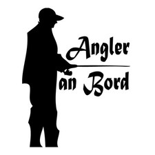 2x Angler an Bord - Aufkleber