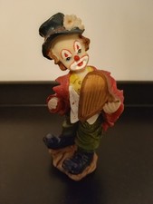 Clown Figure mit kleiner  Harfe, ca. 13 cm hoch