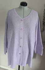 Pullover - flieder lila Langarm - Gr. 50 - Big Chic - Große Größe - Zierknöpfe