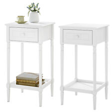 WOLTU 2er Set Nachtschrank mit Schublade Beistelltisch Barock Sofatisch